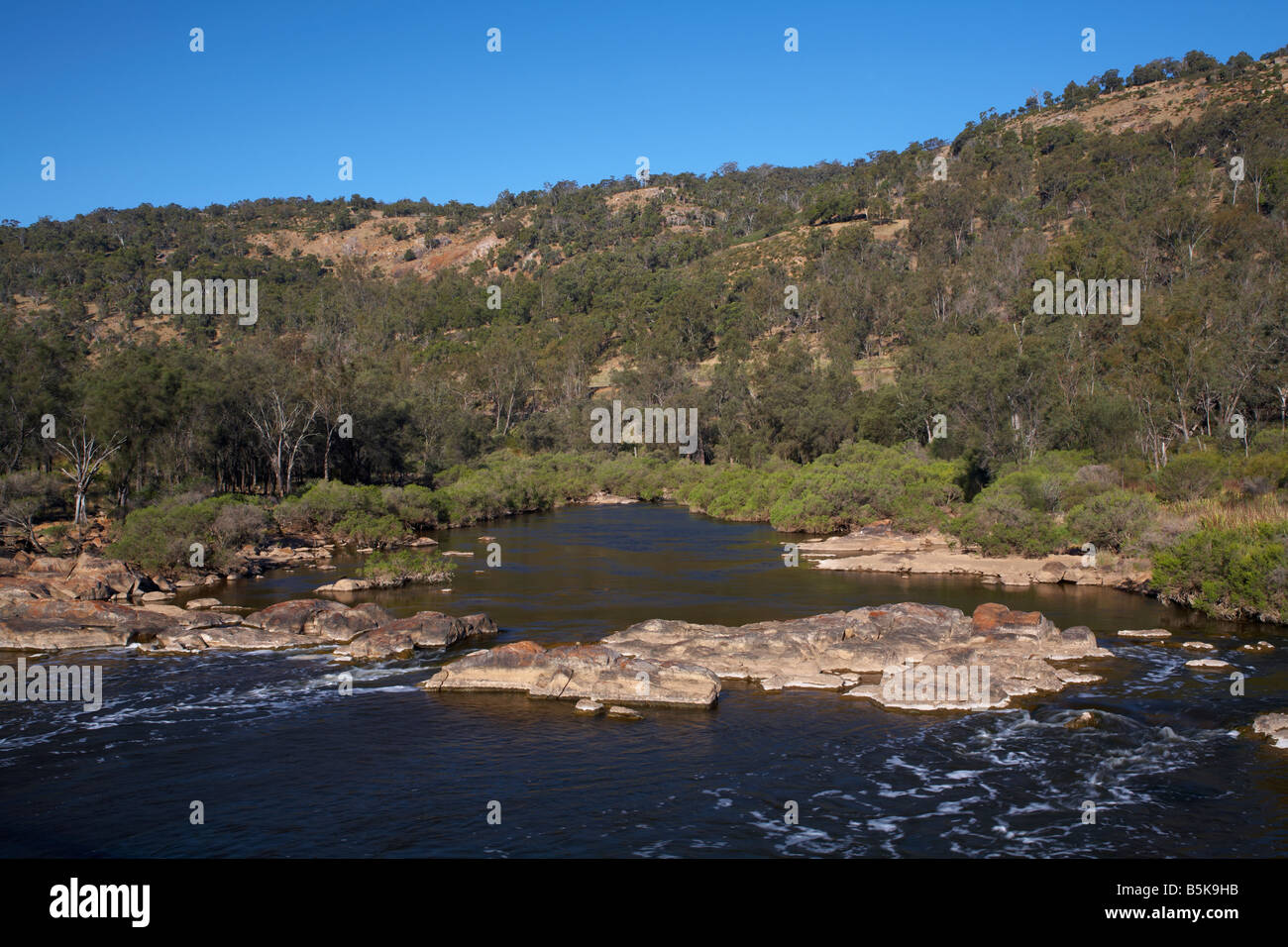 Western Australia s Avon River im Swan Valley in der Nähe von Bells Rapids Stockfoto