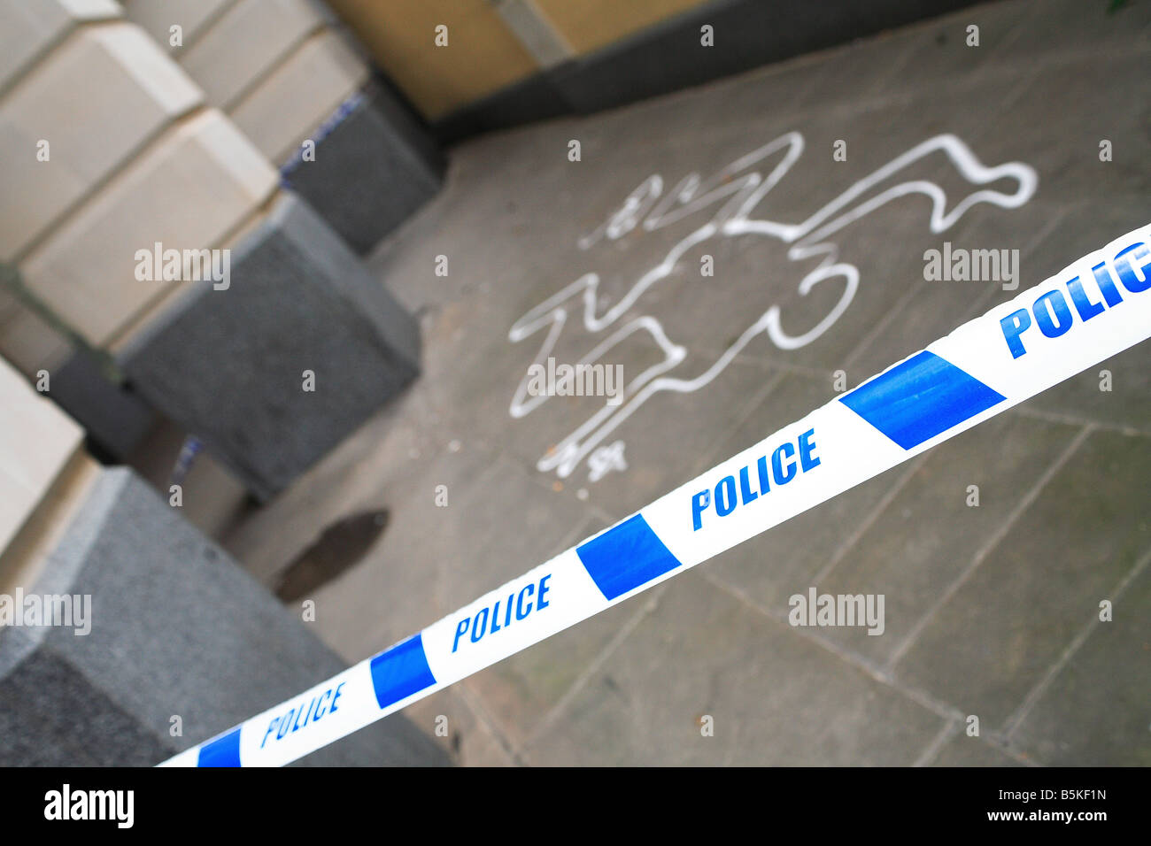 Überblick über die toten Körper und Polizei Klebeband in der City of London England Stockfoto