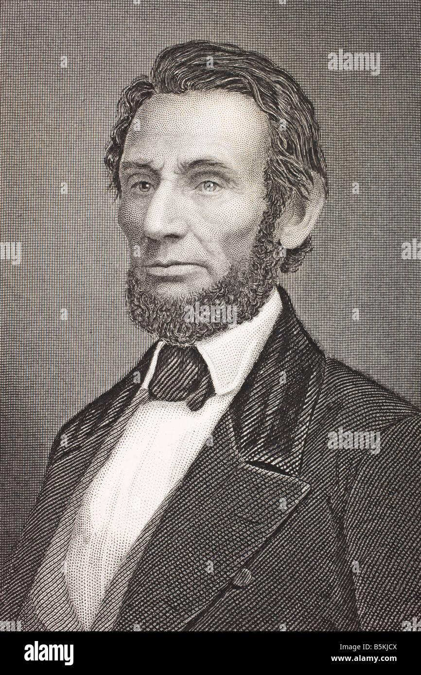Abraham Lincoln, 1809 - 1865. 16. Präsident der Vereinigten Staaten. Stockfoto