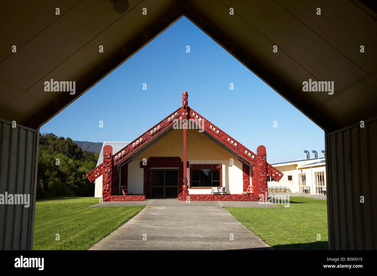 Whakatu Marae Nelson Südinsel Neuseeland Stockfoto