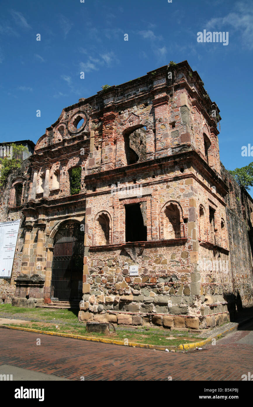 Compañia de Jesus Building Renovierungen und Restaurierungen im Casco Antiguo von Panama City. Stockfoto