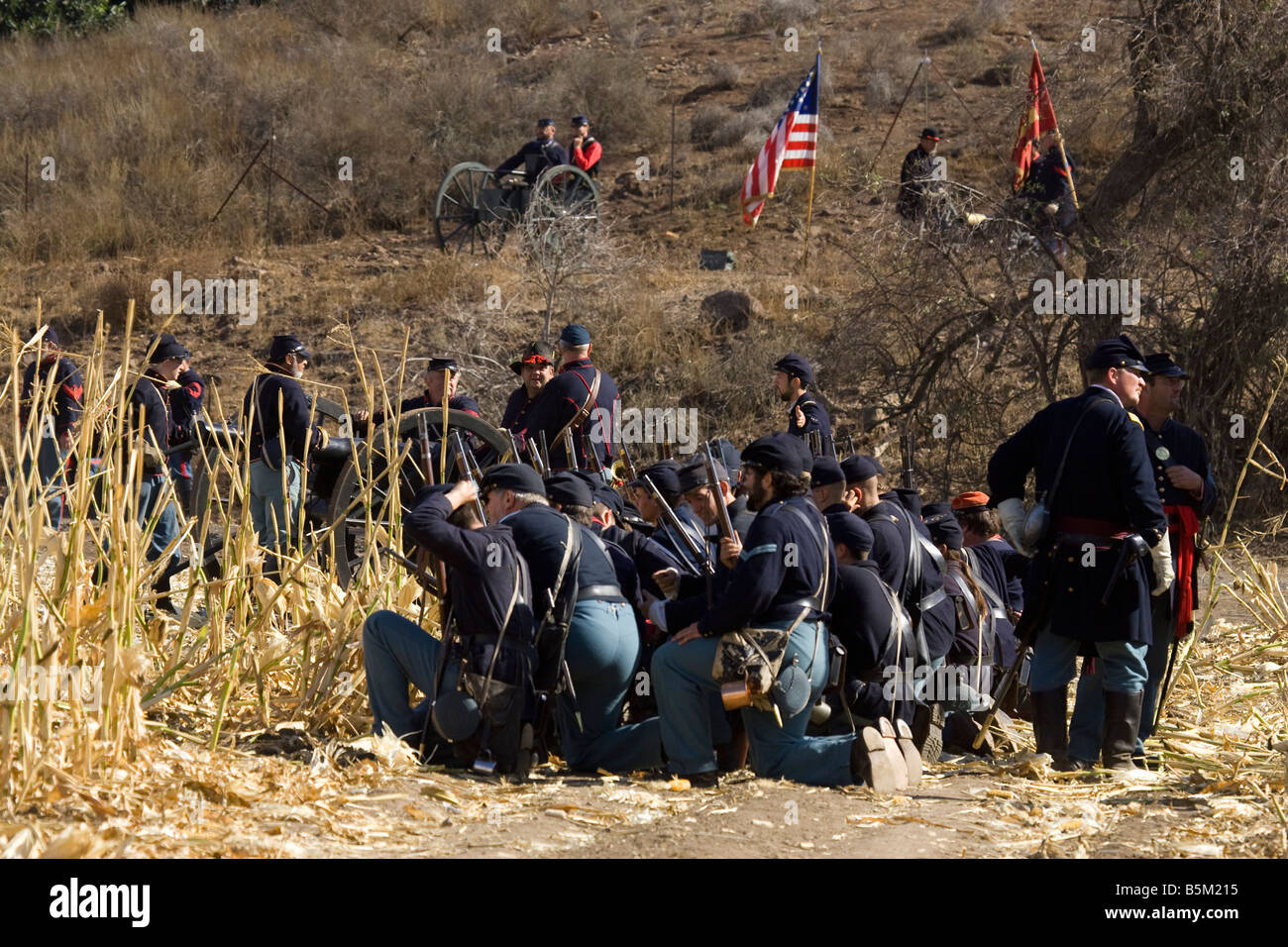 Unionssoldaten in American Civil War Reenactment Stockfoto