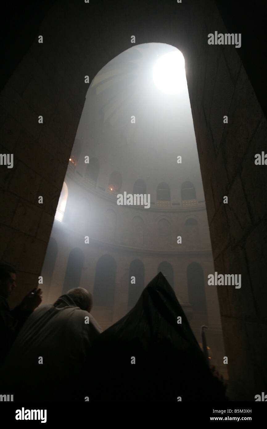 Heiliges Feuer Samstag an Christus Thomb jerusalem Stockfoto