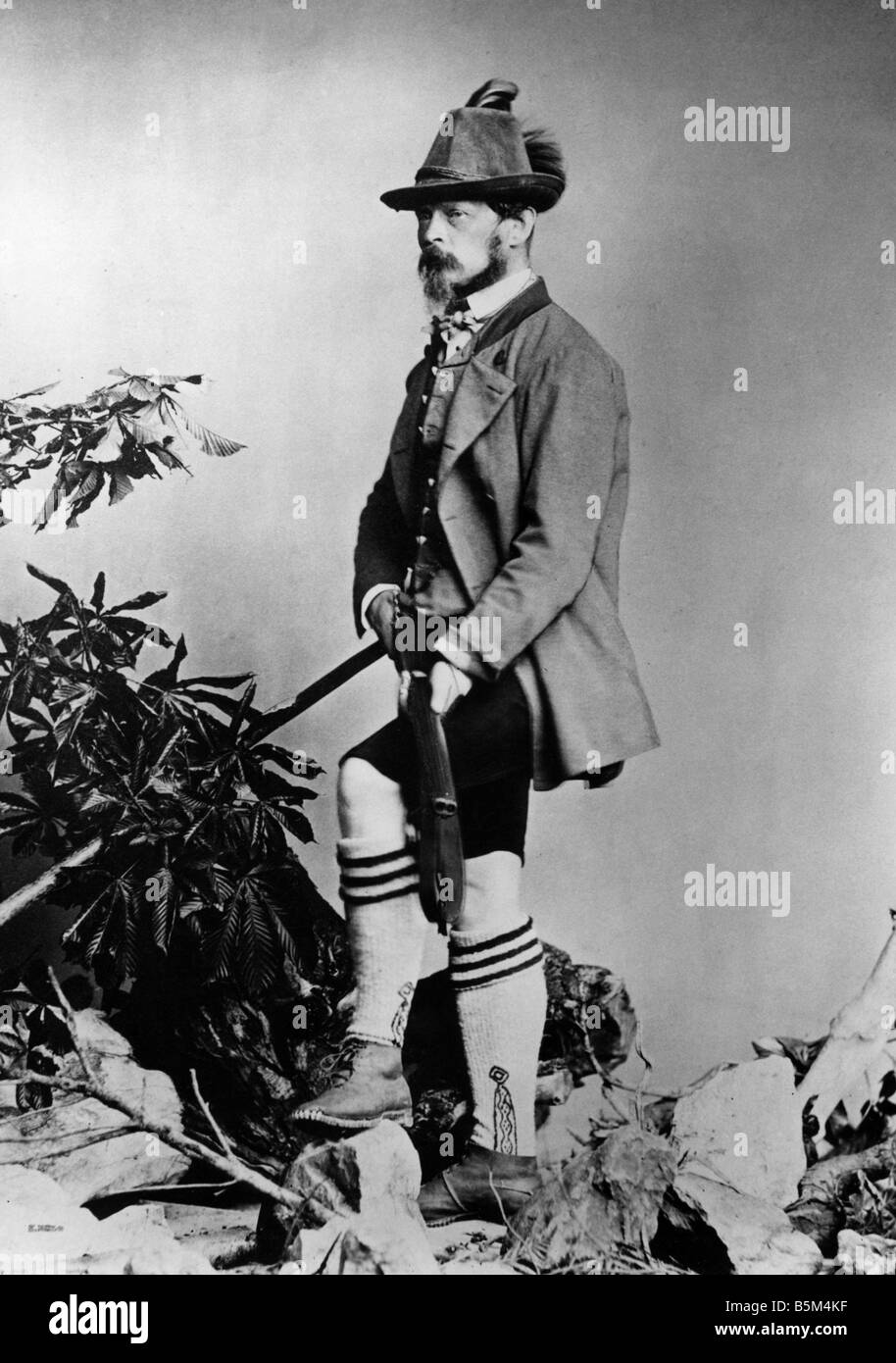 Luitpold, 12.3.181 - 12.12.1912, Prinzregent von Bayern 10.6.1886 - 12.12.1912, volle Länge im Jagdkleid, ca. 1860, Stockfoto