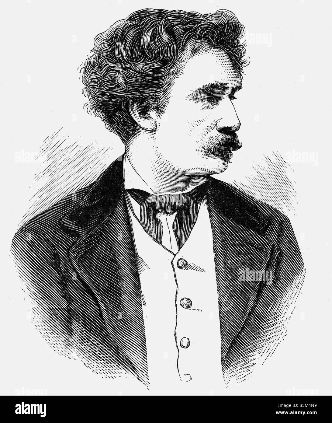 Feuerbach, Anselm, 12.9.1829 - 4.1.1880, deutscher Maler, Porträt, Holzgravur, Halbprofil, Stockfoto