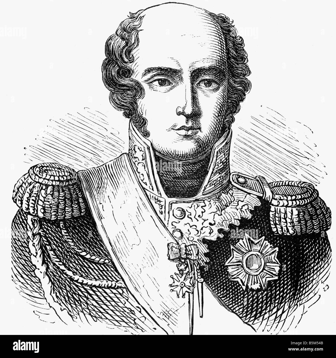 Davout, Louis Nicolas, 10.5.1770 - 1.6.1823, französischer Marschall, Porträt, Holzgravur, 19. Jahrhundert, Stockfoto