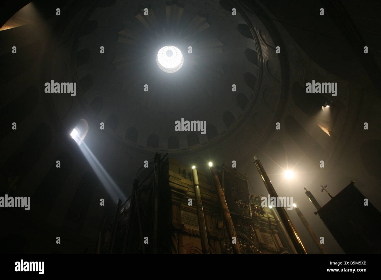 Heiliges Feuer Samstag an Christus Thomb jerusalem Stockfoto