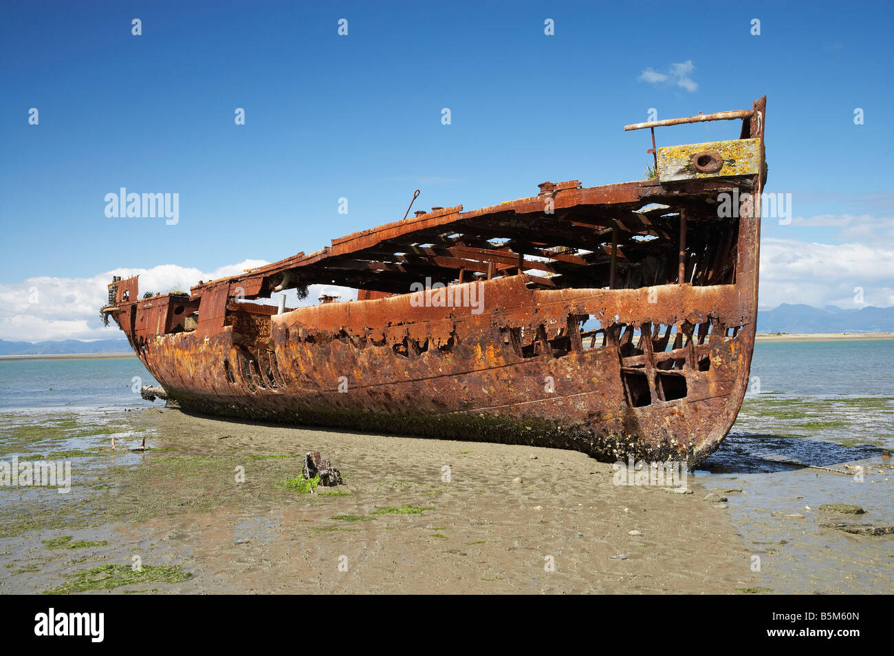 Janie Seddon Shipwreck Motueka Nelson Region Südinsel Neuseeland Stockfoto