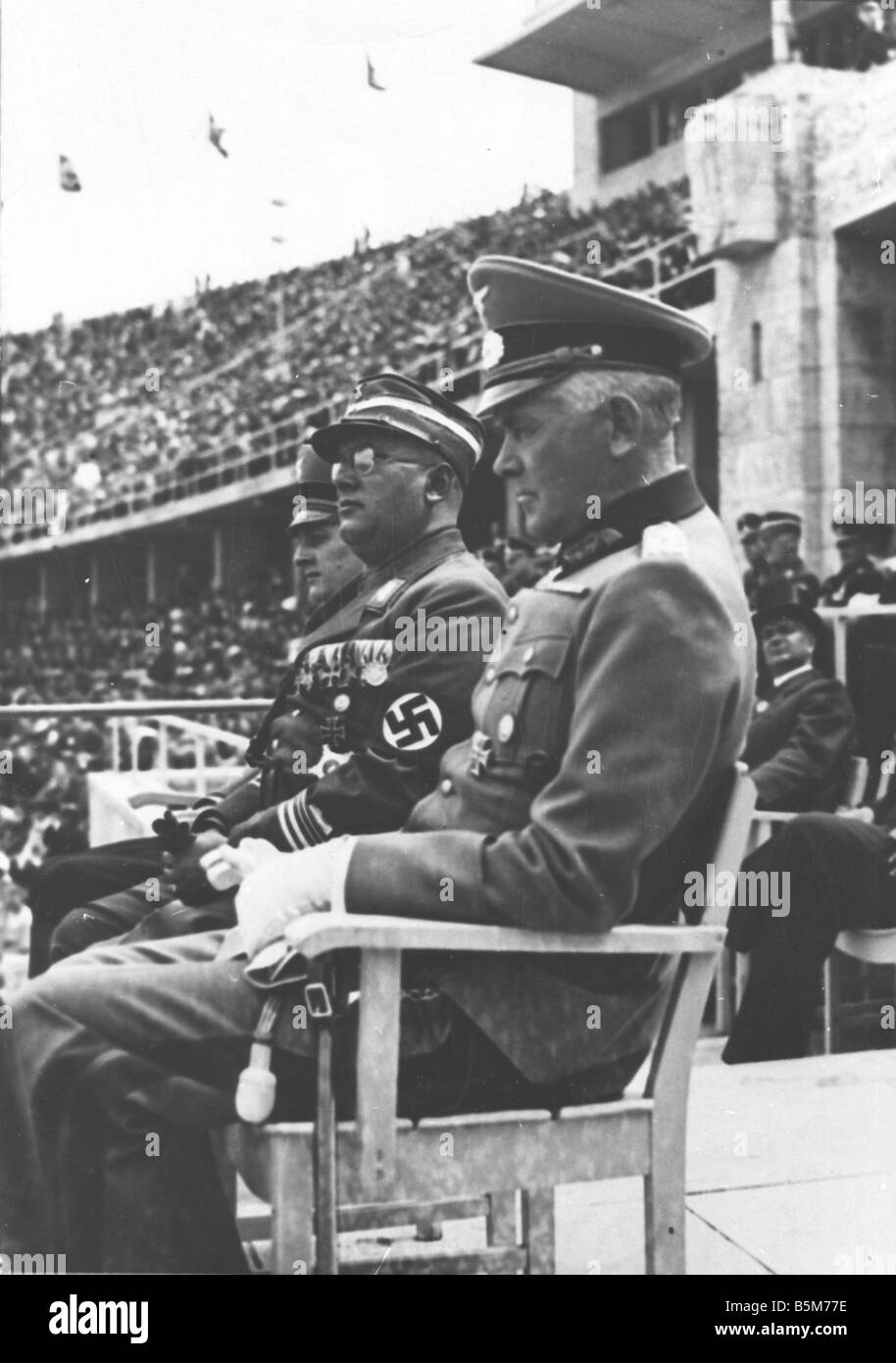 1 B746 F1937 3 Blomberg am vorderen Soldat Rallye 1937 Blomberg Werner von Generalfeldmar Schall field Marshall 1936 Stargard 2 Sep Stockfoto