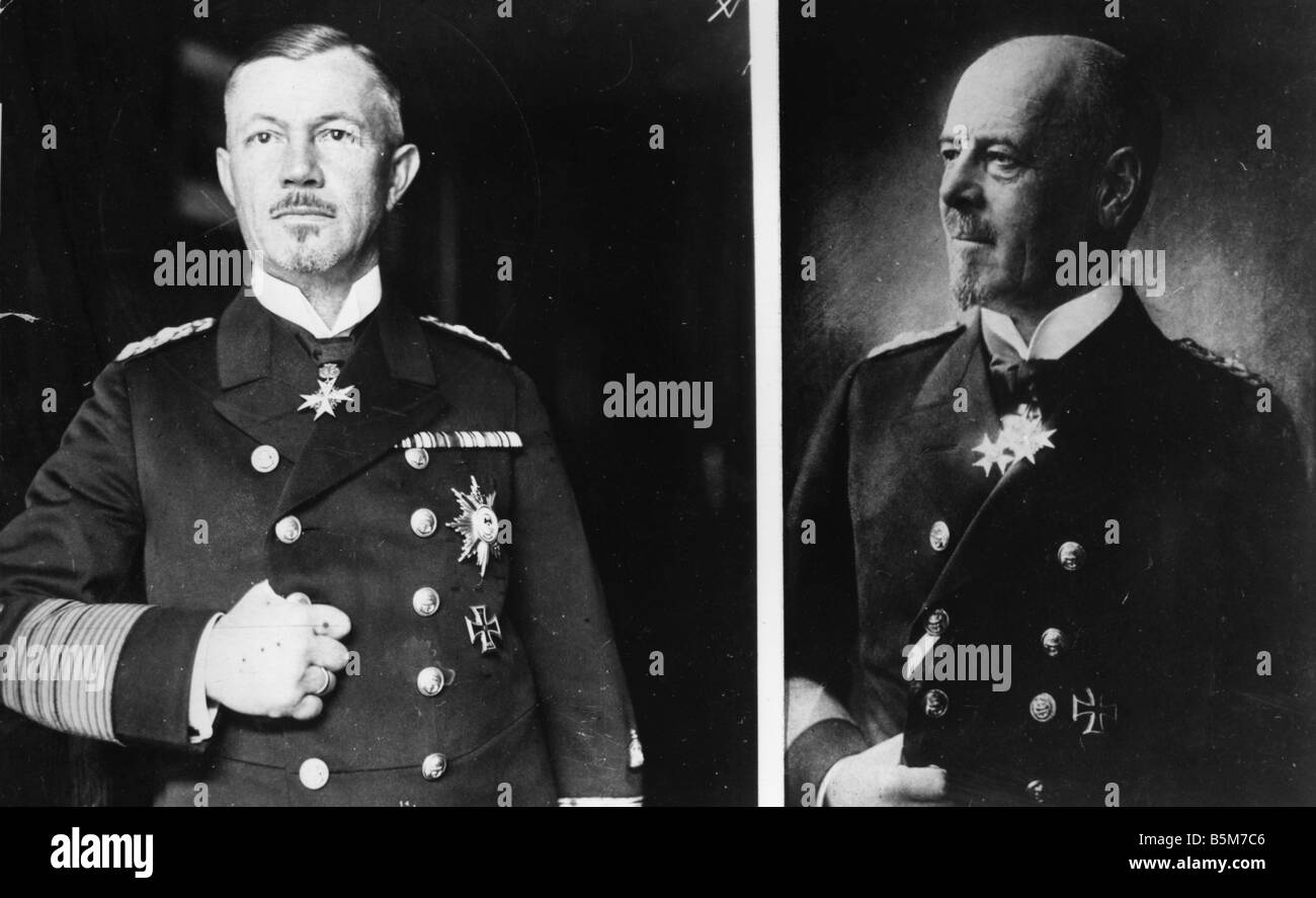 1 S3712 B1916 2 Reinhard Scheer Franz V Hipper Foto Scheer Reinhard Ger Admiral von 1916 Leiter der Hochsee Flotte inc an Stockfoto