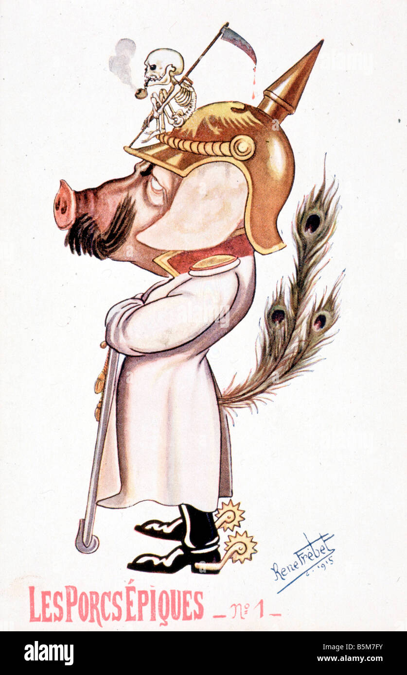 1 W46 G1915 13 E Wilhelm II. als Kriegsherr Karikatur 1915 Wilhelm II deutscher Kaiser 1888-1918 1859 1941 Les Porcs Epiques Caricatur Stockfoto 1 W46 G1915 13 E Wilhelm II. als Kriegsherr Karikatur 1915 Wilhelm II deutscher Kaiser 1888-1918 1859 1941 Les Porcs Epiques Caricatur Stockfoto