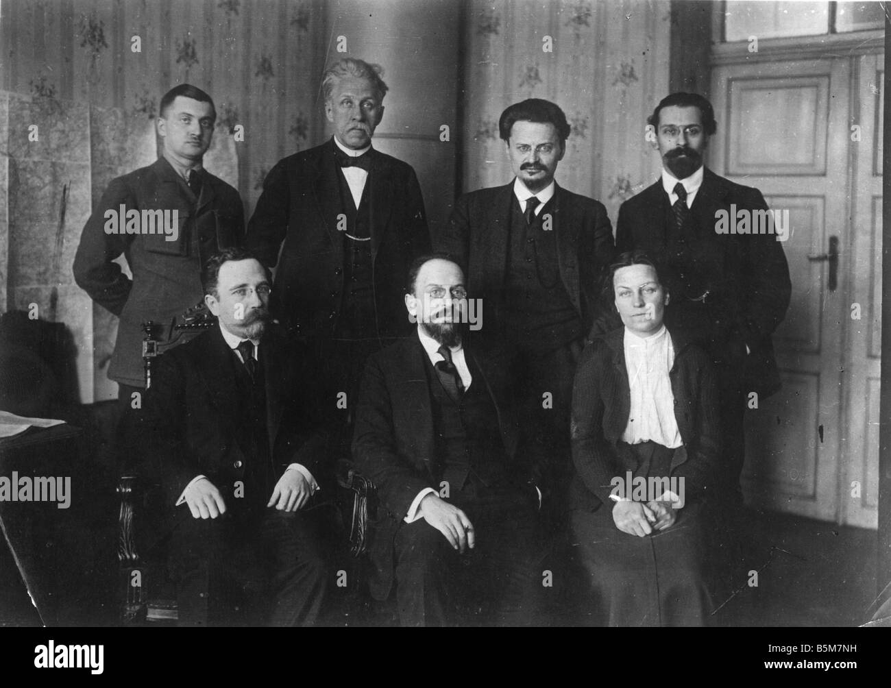 1RD 234 F1917 Trotzky Kamenew Joffe Foto c 1917 Trotzky Leon Davidovich russischer revolutionär und Politiker 1879 1940 Trotzky Stockfoto