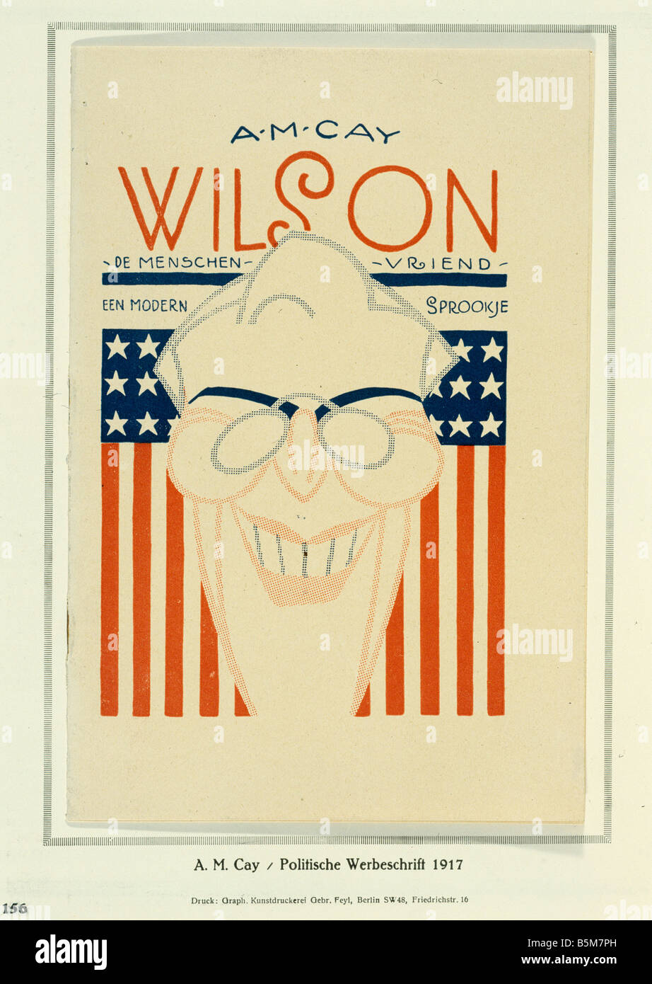 1uS 187 G1917 Wilson decken Propaganda Magazin Wilson Thomas Woodrow 28th PrÃ ¤ sident der USA 1913-21-1856-1924 decken über A M Stockfoto