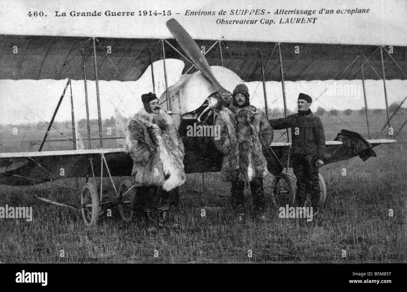 2 G55 B1 1915 6 Französisch Recon Flugzeug Geschichte Weltkrieg eine Antenne Luftkrieg La Grande Guerre 1914 15 Umgebung de Suippes Stockfoto