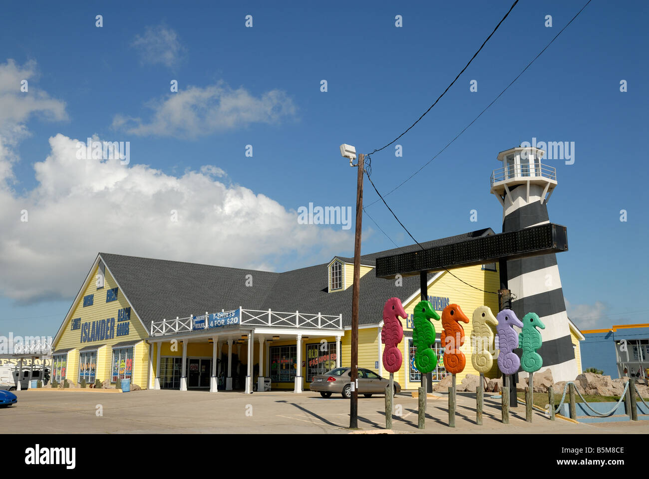Leuchtturm als Dekoration für einen Shop, Port Aransas Texas USA Stockfoto