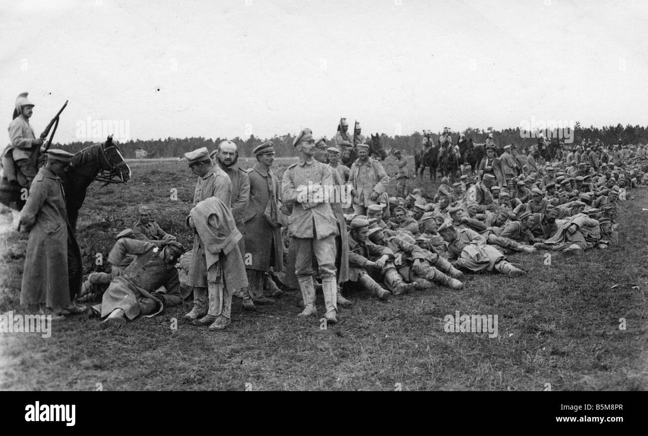 2 G55 K1 1915 16 deutschen Kriegsgefangenen französische Kavallerie WWI 1915 Geschichte Weltkrieg Kriegsgefangenen deutschen Soldaten unter französischer Gefangenschaft Stockfoto