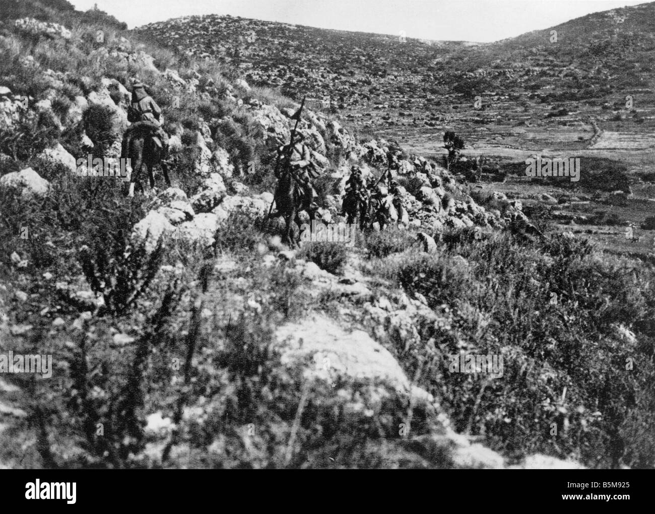 2 G55 N1 1915 Deutsche Kavallerie Palästina WWI C 1915 Geschichte Weltkrieg Nahen Osten Deutschland und der Türkei kämpfen gemeinsam gegen Engl Stockfoto