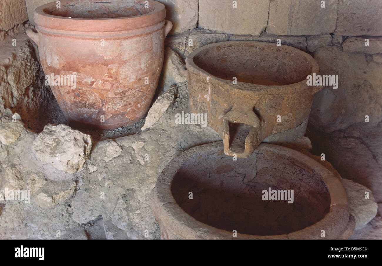 römische Weinpresse auf Kreta Griechenland Stockfoto