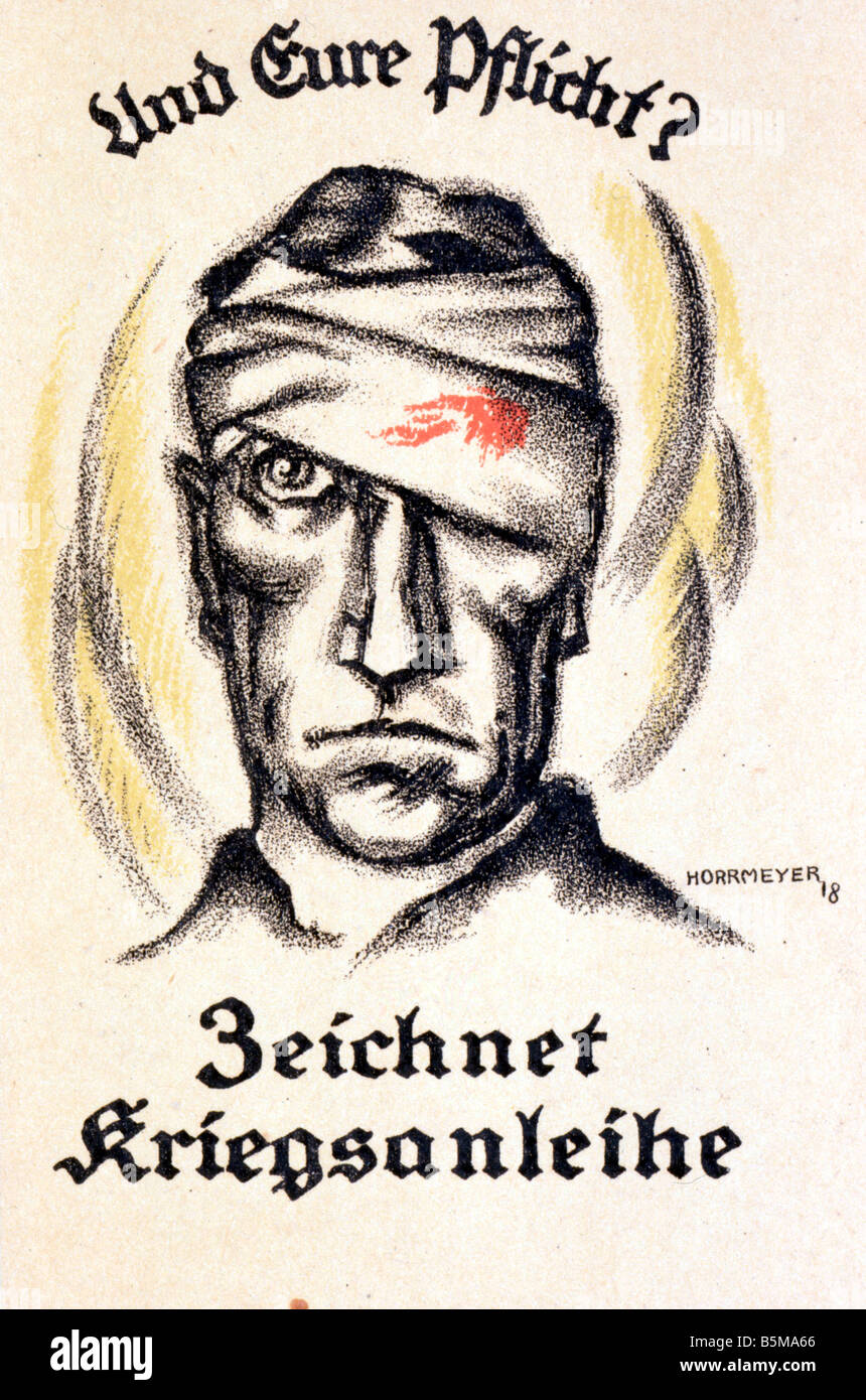 2 G55 P1 1918 2 E Krieg Darlehen Poster Erster weltkrieg 1918 Geschichte Weltkrieg Propaganda und Ihre Pflicht Zeichen für Kriegsanleihen deutsche po Stockfoto