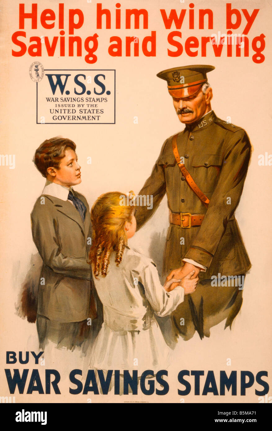 2 G55 P1 1918 61 WW, ich helfe ihm Poster USA 1918 Geschichte Weltkrieg Propaganda helfen ihn gewinnen zu gewinnen, indem Sie sparen und kaufen Krieg Sav Stockfoto