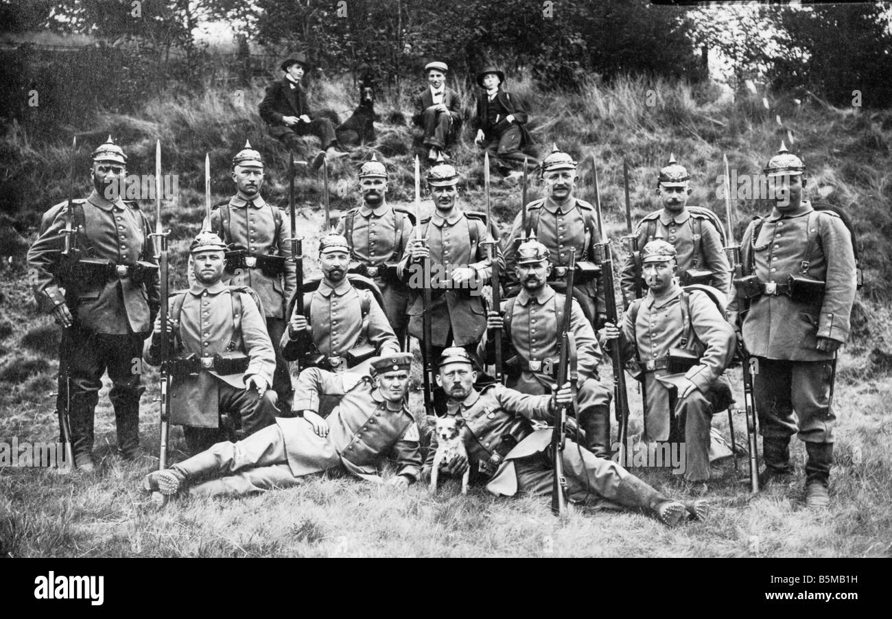 2 M73 S2 1914 4 Gruppenfoto Foto Ger Infanterie Zug 1914 Militär Bundeswehr Soldaten Gruppe von Soldaten eine Infanterie Plato Stockfoto