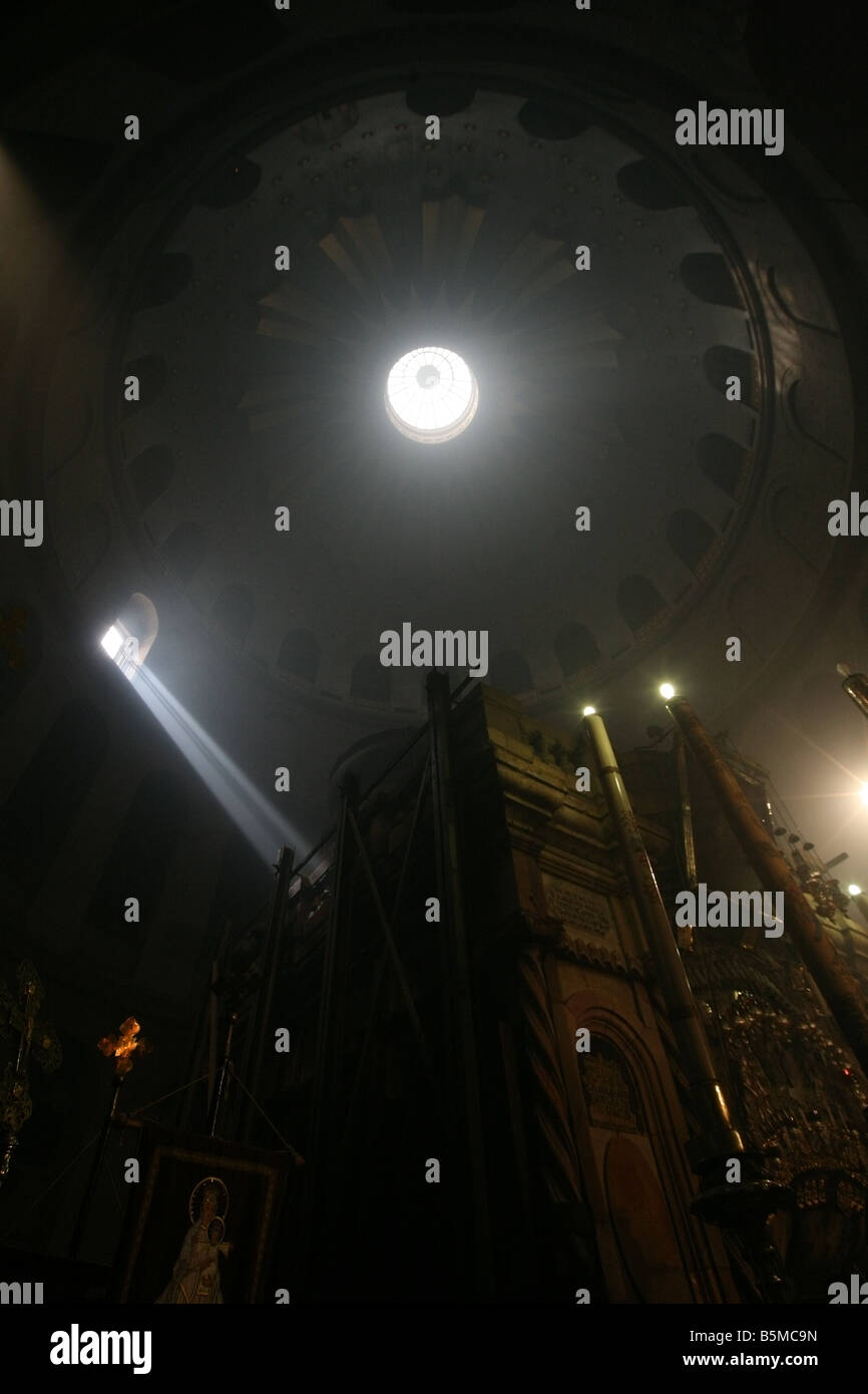 Heiliges Feuer Samstag an Christus Thomb jerusalem Stockfoto