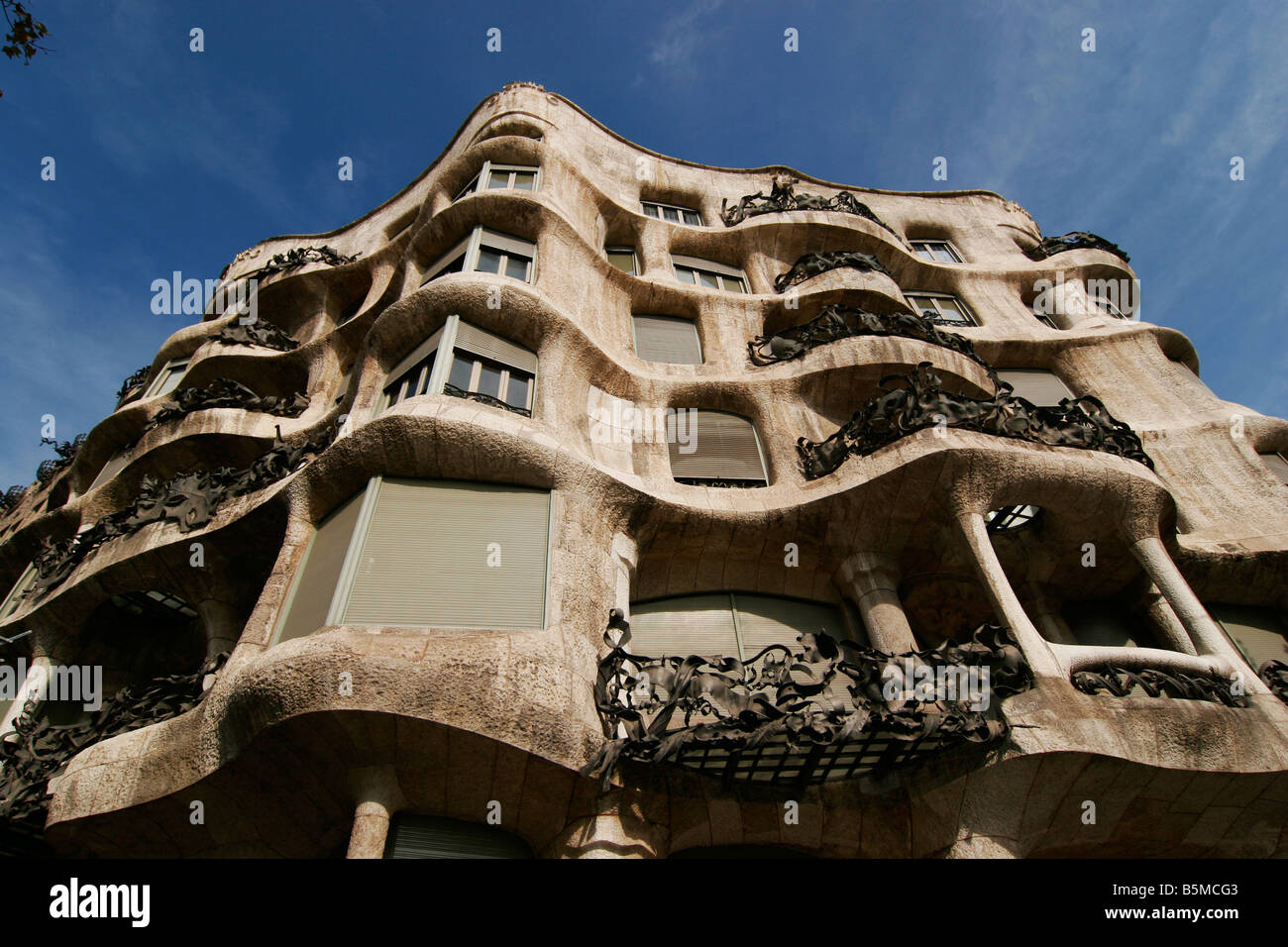 Casa Mila-La Pedrera modernistischen Architekten Antoni Gaudi Barcelona Spanien Stockfoto