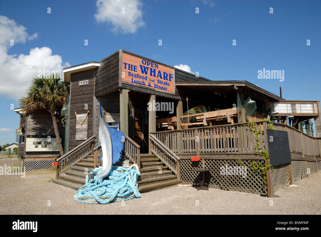 Restaurant in Port Aransas, South Texas USA Stockfoto