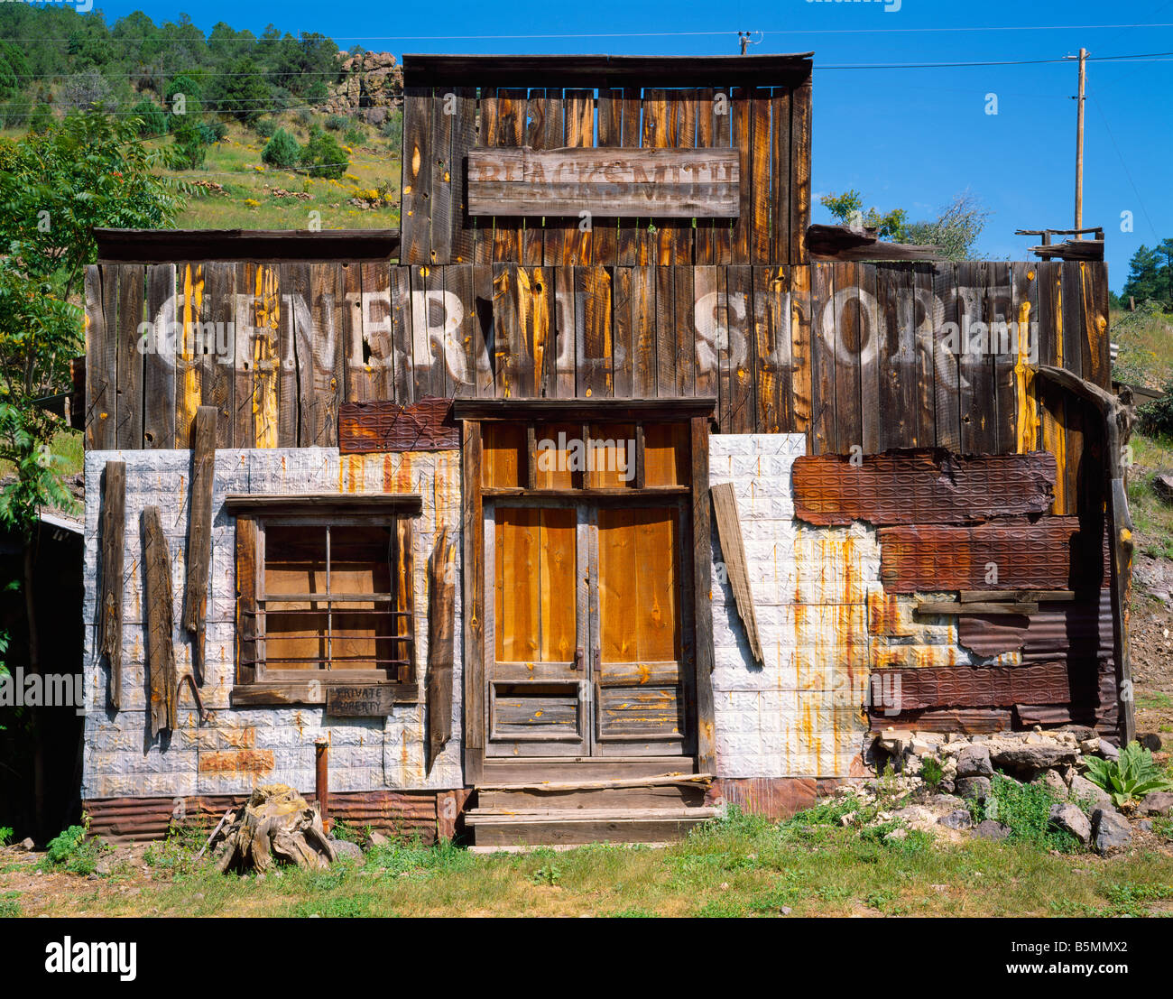 Gemischtwarenladen in Mogollon Geist Stadt der Mogollon New Mexico Stockfoto