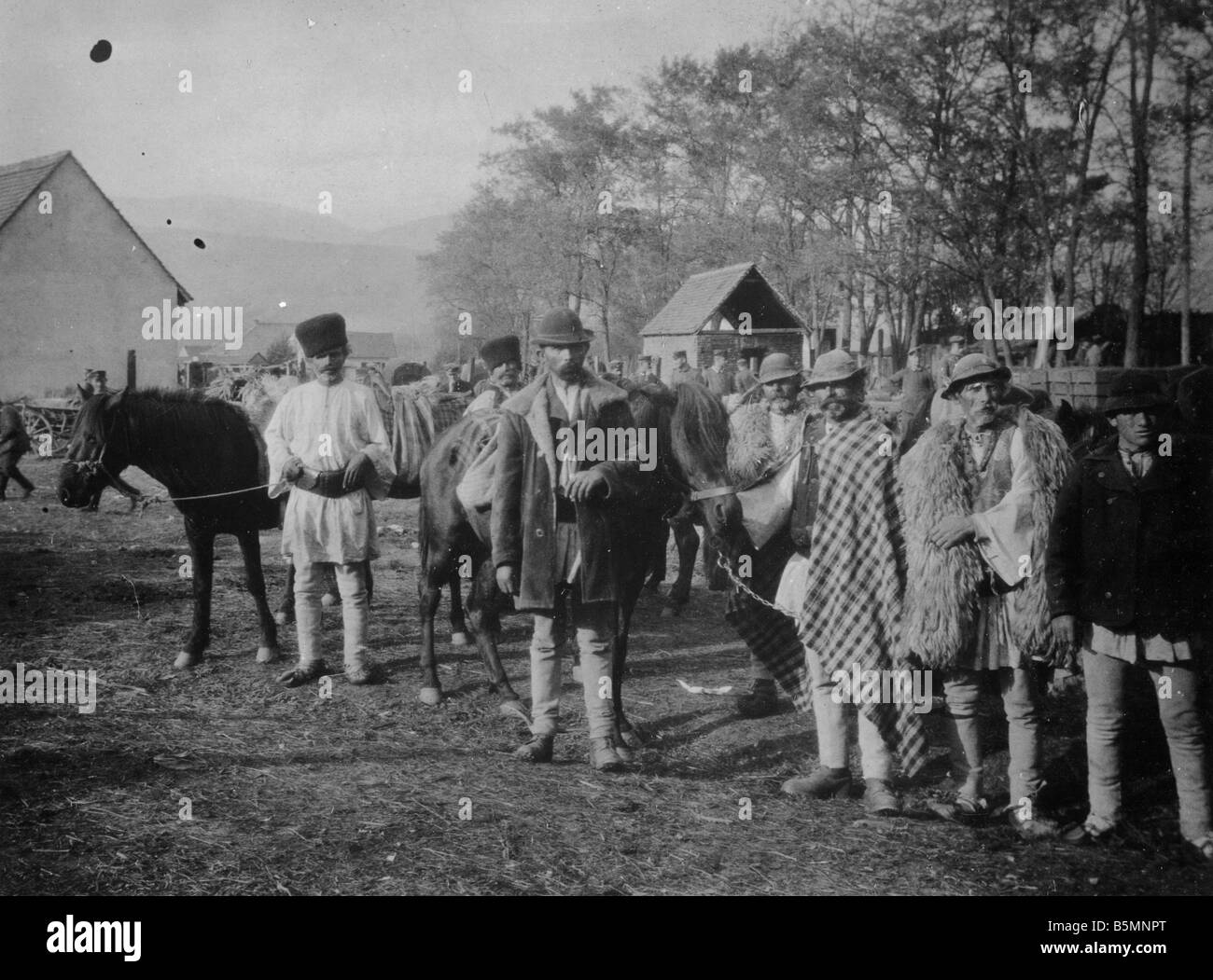 2 V60 U1 1916 E Ungarn mit Pferden eingesetzt für den Krieg Ethnologie Ungarn südlichen ungarischen Bauern mit ihren Pferden eingesetzt Stockfoto