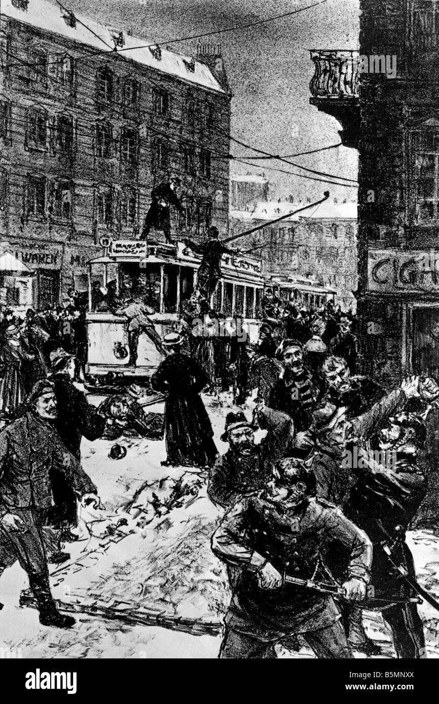 8 1918 1 28 A1 Januar Strike 1918 Weber World War ein Januar Streik in Berlin 28. Januar 1. Februar 1918 400 000 Metallarbeiter Stockfoto