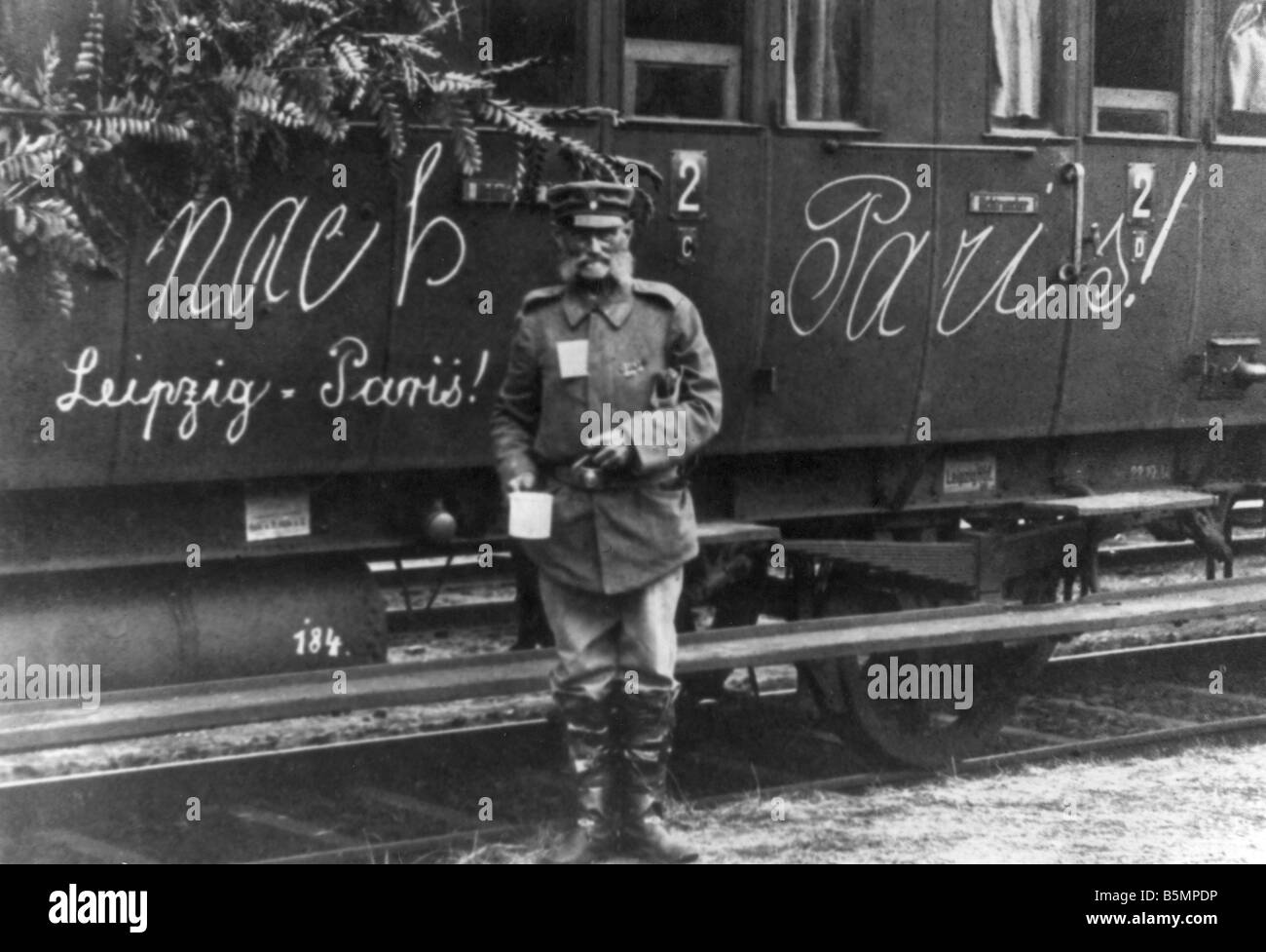 9 1914 8 0 A9 WWI Mobilisierung Troop Transport Bahn Weltkrieg Mobilisierung August 1914 Krieg Veteran vor einer Beförderung f Stockfoto