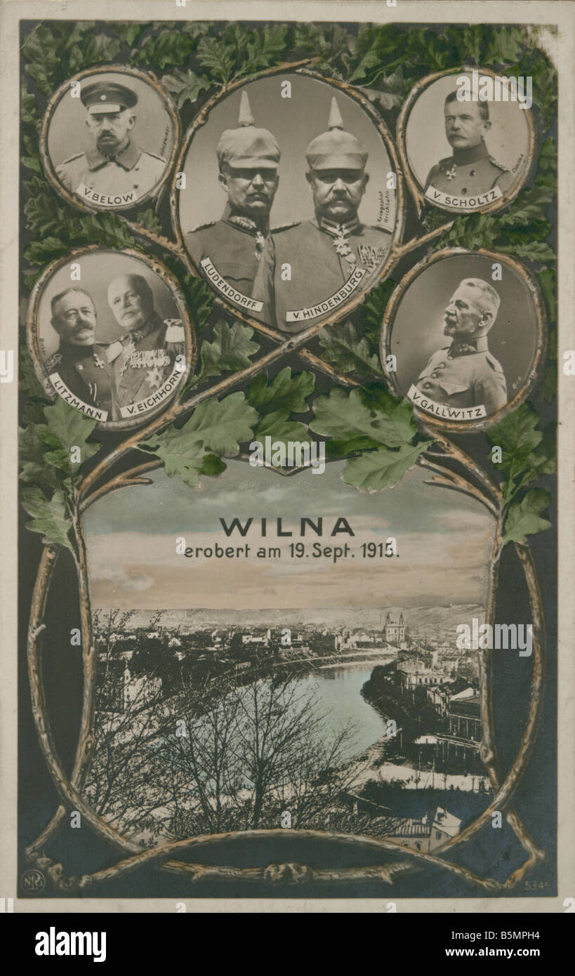 9 1915 9 19 A1 Eroberung von Vilnius 1915 Prop Postkarte Erster Weltkrieg 1914-18 östlichen vorderen Vilnius Litauen von Ger Stockfoto