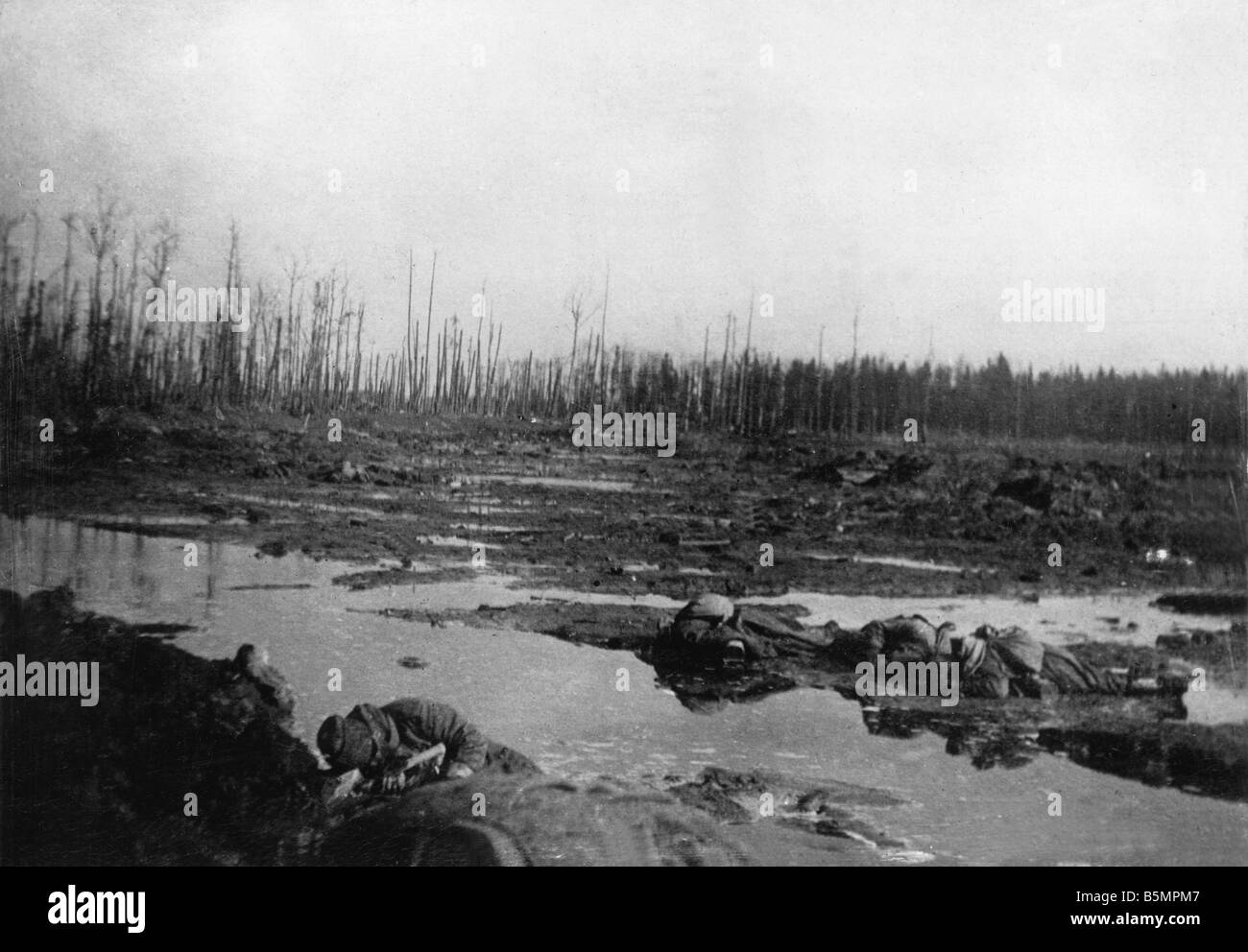 9 1916 3 18 A1 5 E Schlacht von Postawy 1916 Schlachtfeld Weltkrieg östlichen vorderen Niederlage der russischen Truppen nach der Offe Nsive ag Stockfoto
