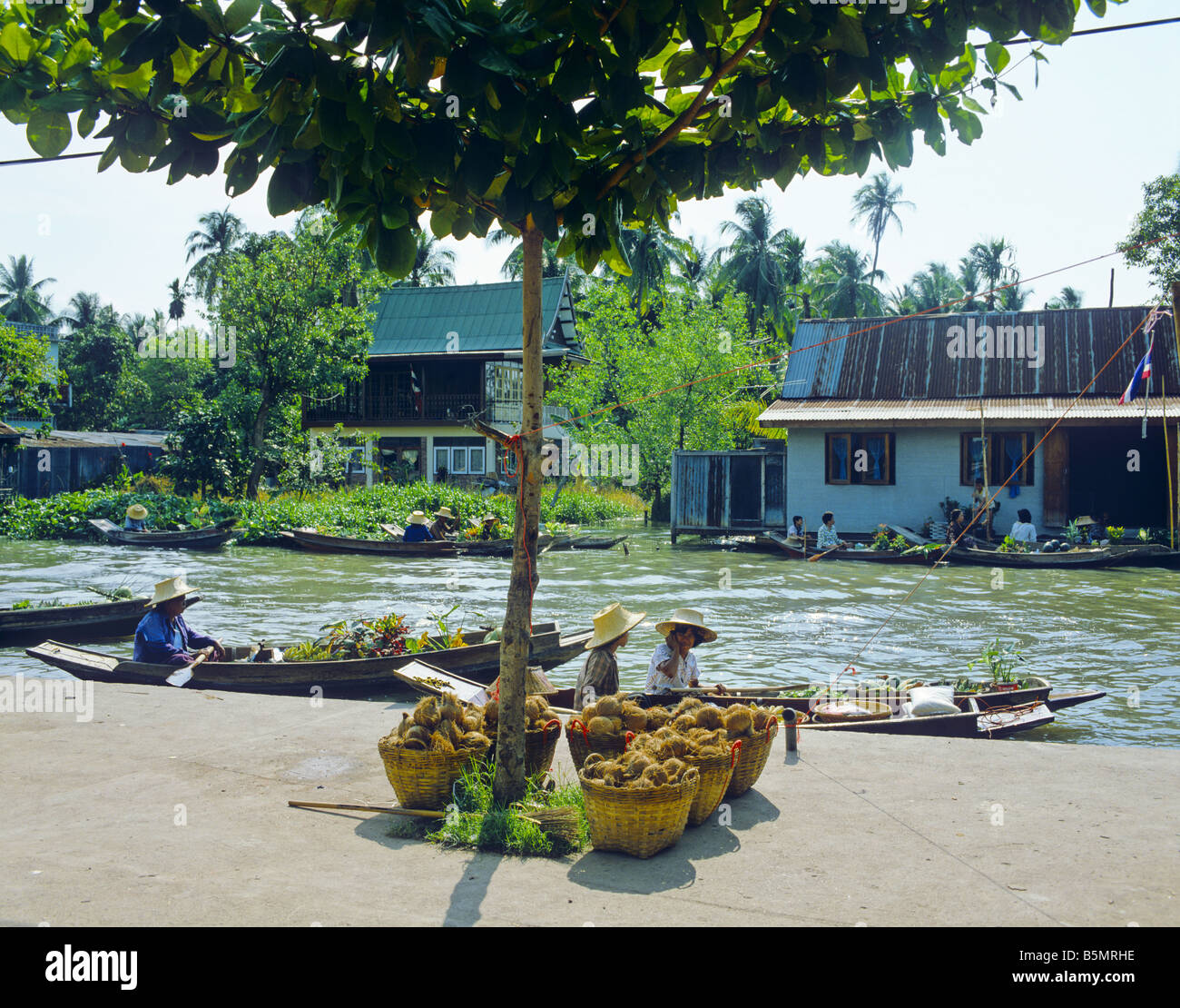Schwimmenden Markt Bangkok Thailand Stockfoto