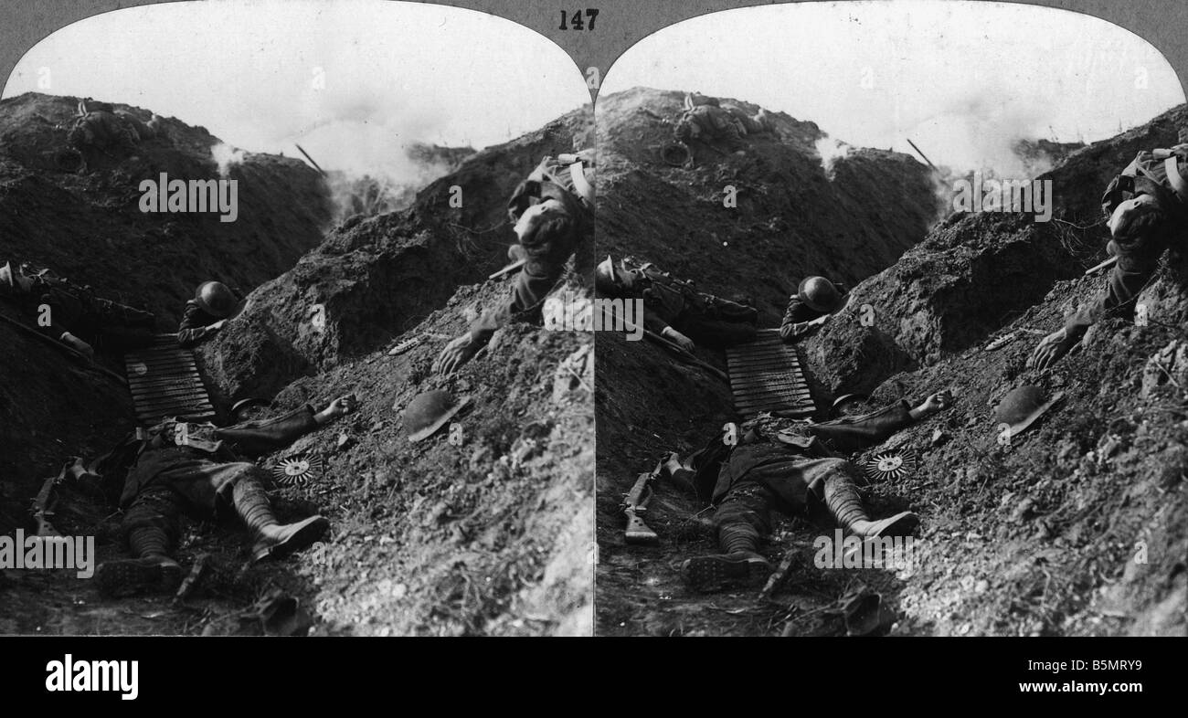 9EN 1918 3 0 A1 E WW ich Killed britische Soldaten Foto Weltkrieg Frankreich Kriegsschauplatz während des deutschen Angriff gegen März 19 Stockfoto