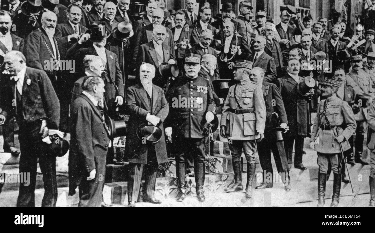 9FK 1919 7 14 A1 B Siegesfeiern Paris 1919 Paris 14. Juli 1919 Siegesfeiern und nationale Hol Honorary Tribune in Stockfoto