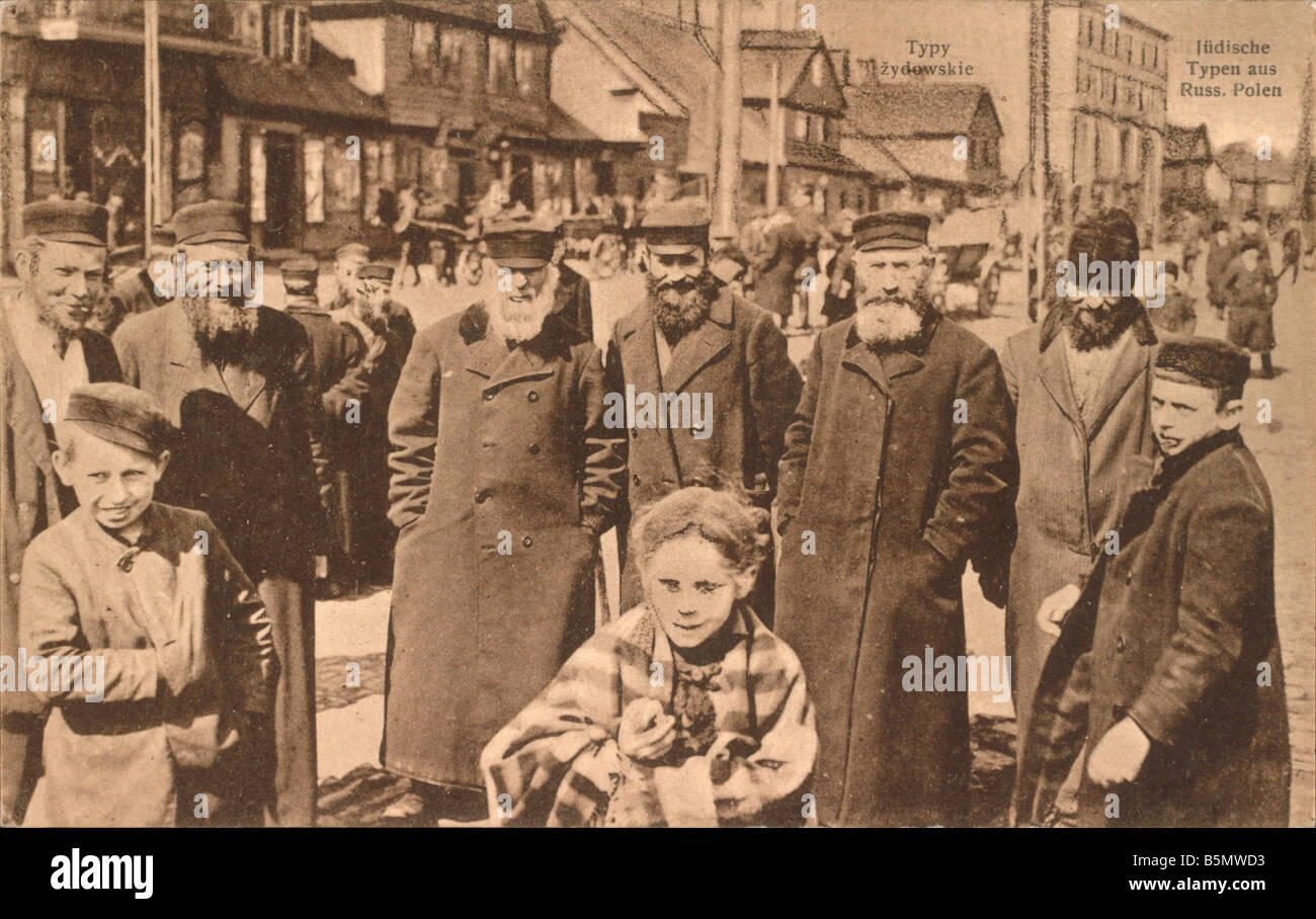 9IS 1916 0 0 A1 Juden aus russischen Polen Geschichte des Judentum Juden von Russisch-Polen Bundeswehr Postkarte 1916 Stockfoto