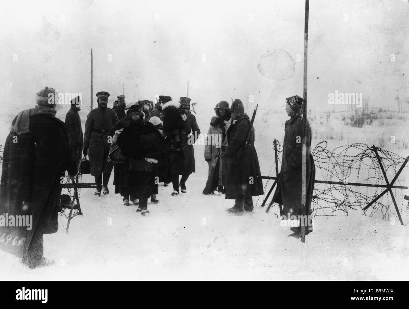 9RD 1917 0 0 A1 Rückkehr des russischen Emigranten 1917 großen Krieges 1914-18 Rückgabe des Russsian Emigranten aus der Schweiz überqueren die Russo Stockfoto