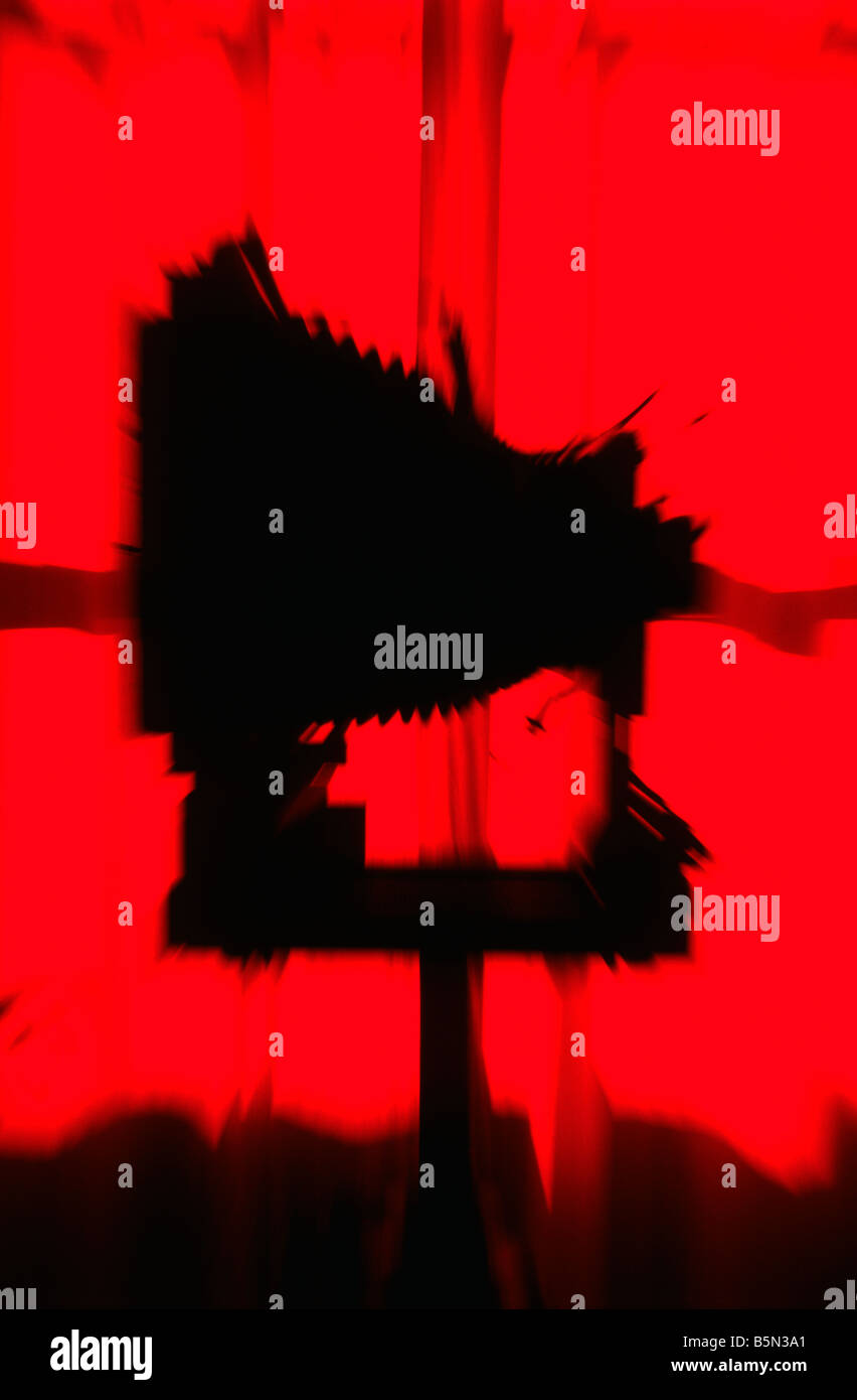 Roten Silhouette & Zoom Effekt - Faltenbalg Studio Kamera. Stockfoto