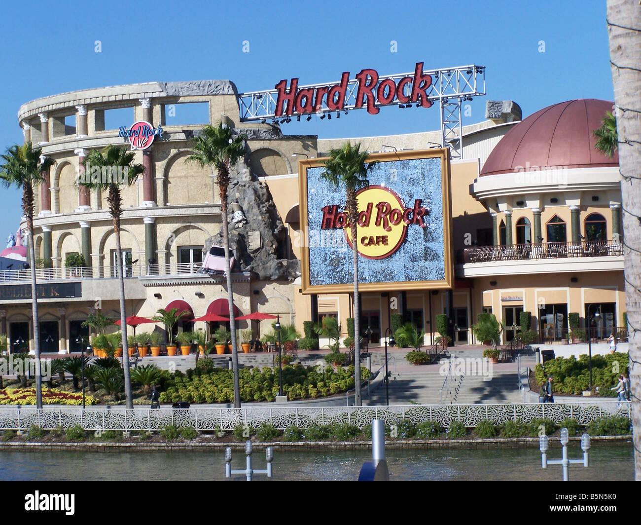Hard Rock Live, das Kolosseum von rock ' n ' roll und das Hard Rock Cafe in Universal City Walk in Orlando, Florida. Stockfoto