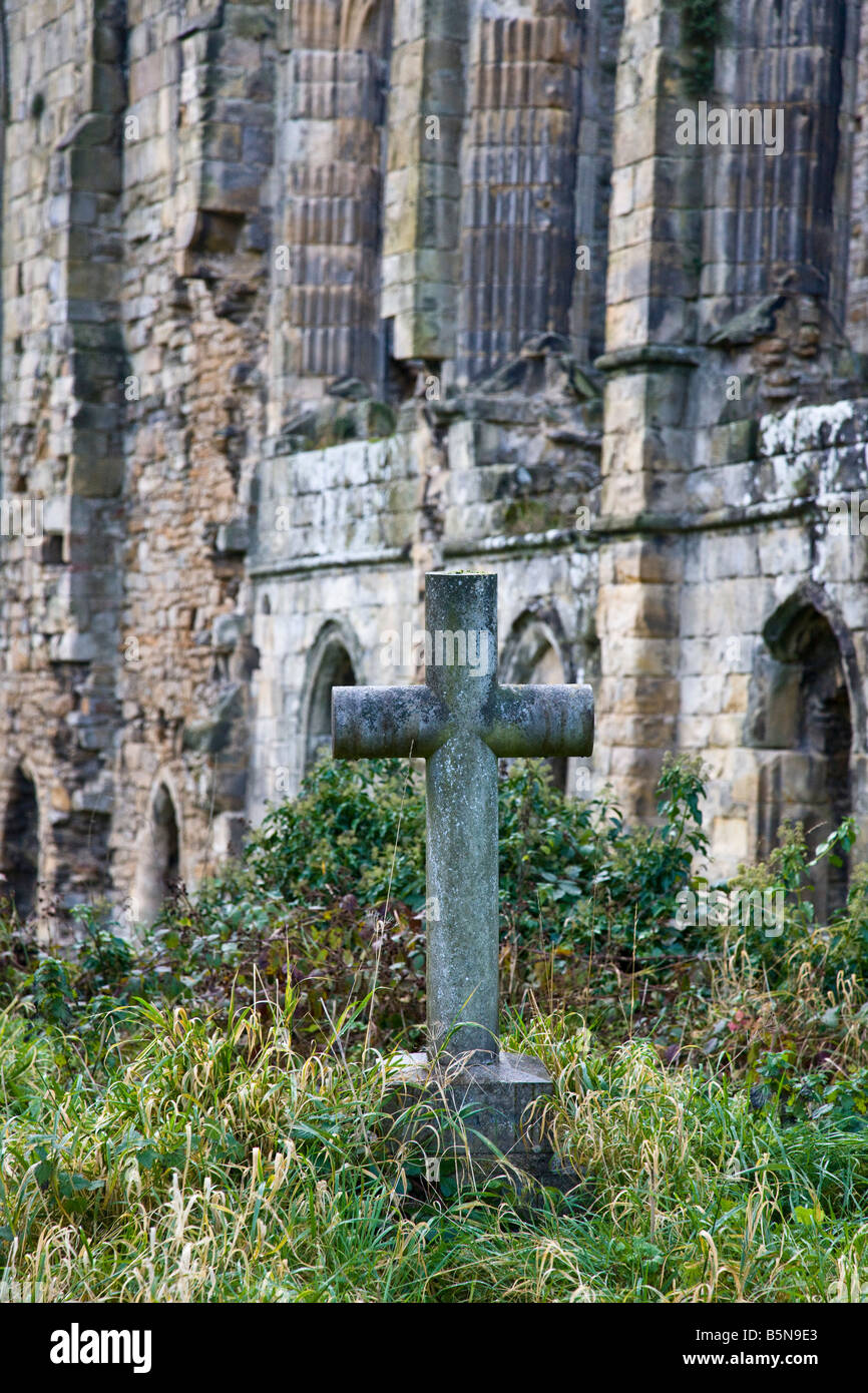 Detail der Easby Abbey in der Nähe von Richmond Yorkshire Stockfoto