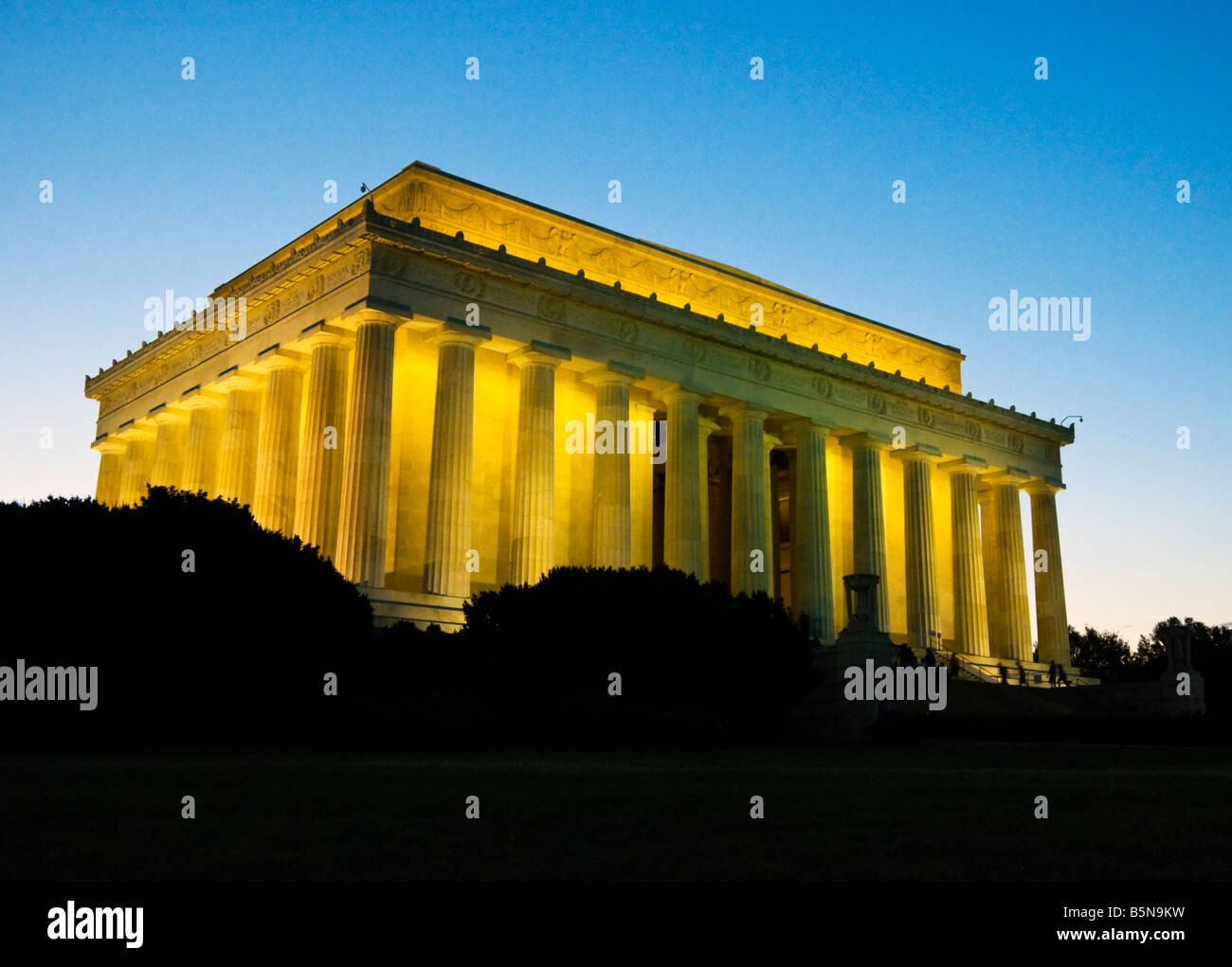 Das Lincoln Memorial in Washington DC in der Abenddämmerung Gebäude Stockfoto