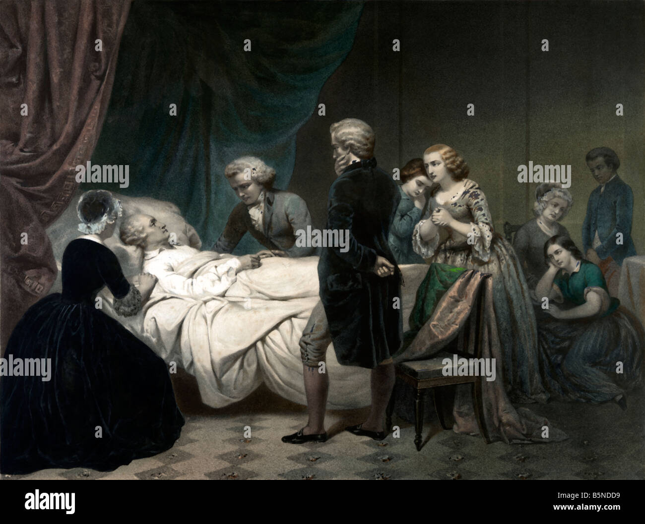 Totenbett von George Washington Stockfoto