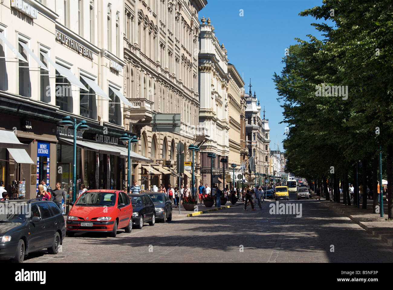 Malor shopping Straße Pohjois Esplanade Zentrum von Helsinki Finnland Stockfoto