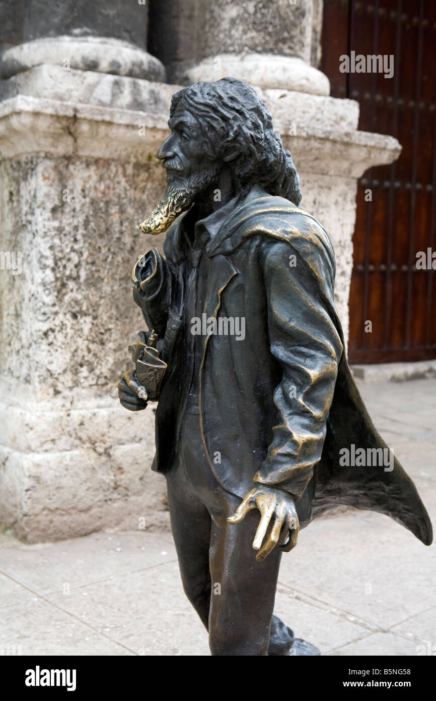 Caballero de Paris alten Havanna Kuba vor der Basilica Menor y Convento de San Francisco de Asis Stockfoto