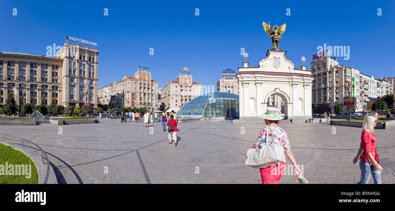 Maidan Nezalezhnosti oder Unabhängigkeitsplatz, Kiew, Ukraine Stockfoto