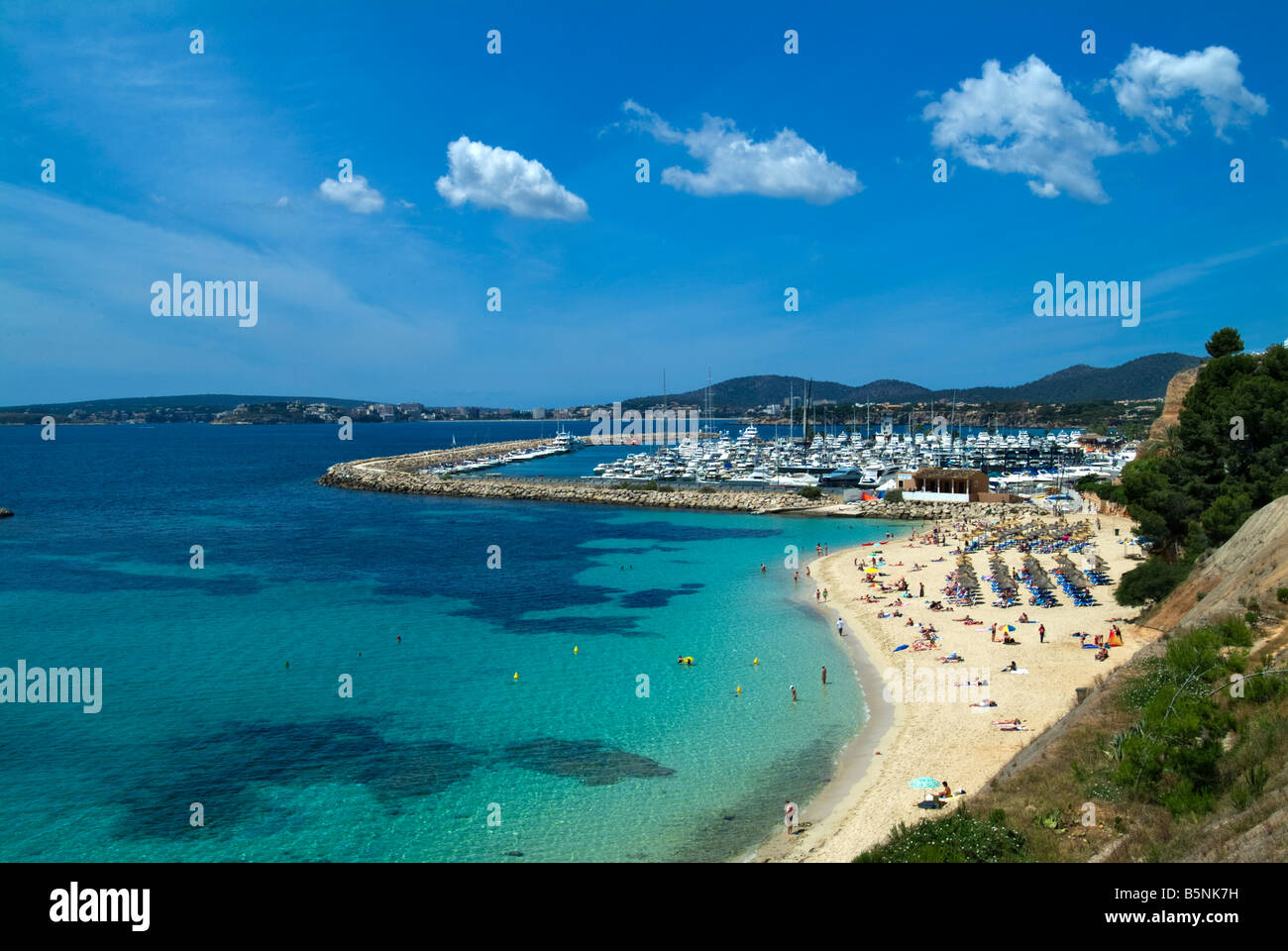 Strand von Portals Nous, Mallorca, Balearen, Spanien Stockfoto