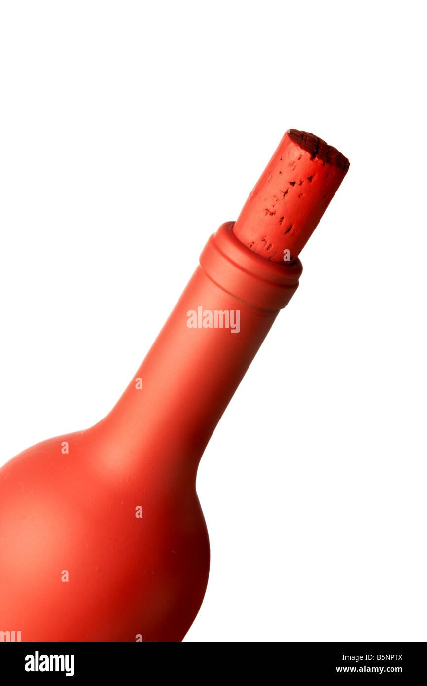Flasche Rotwein Cilose, isoliert auf weißem Hintergrund Stockfoto
