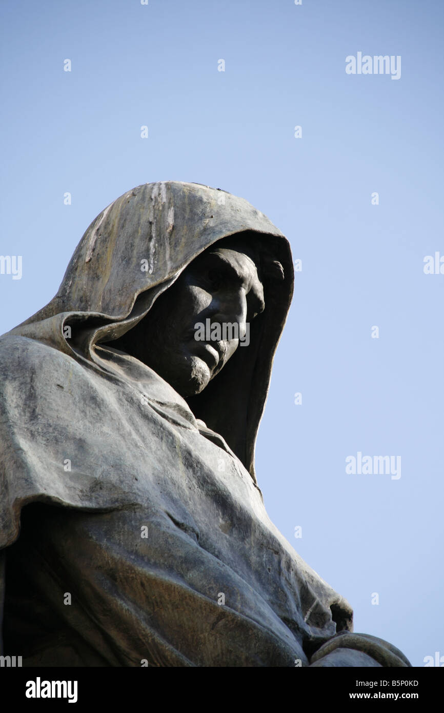 Giordano Bruno-Statue in Campo de Fiori Rom Stockfoto